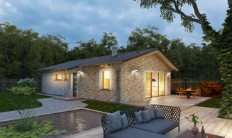 Family house project for a narrow plot.